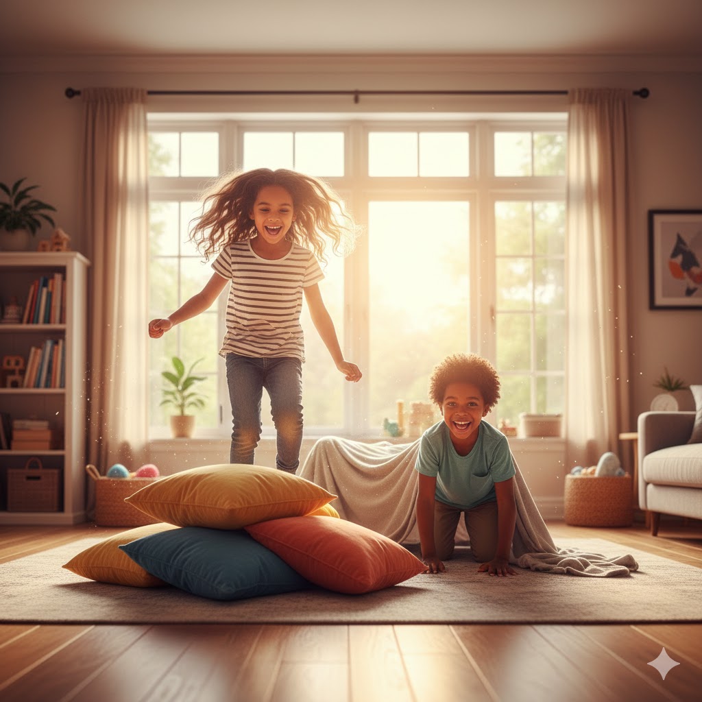 ألعاب حركية داخلية : إطلاق الطاقة وتنمية المهارات في المنزل